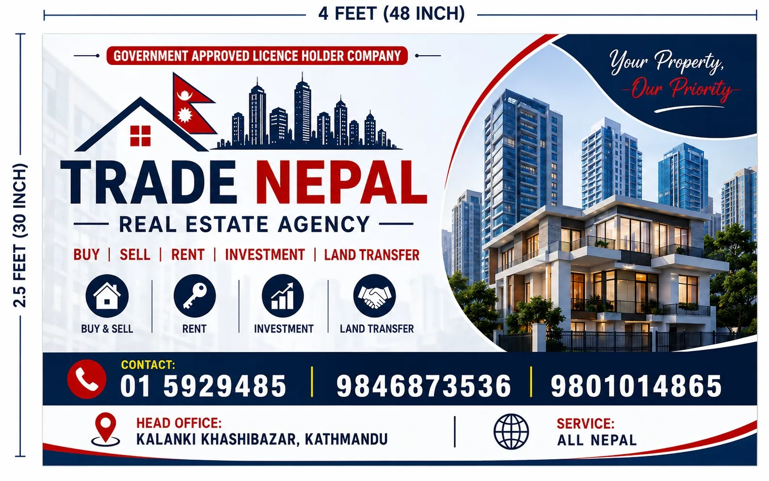 Cheapest price real estate Broker company in Nepal / Trade Nepal Real Estate agency